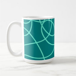 Blauwgroen lijnkunst koffiemok