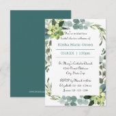 Blauwgroen Lijst Bouquet - 3x5 Bridal Shower Invit Kaart (Voorkant / Achterkant)