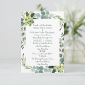 Blauwgroen Lijst Bouquet - 3x5 Wedding/Ontvangst U Kaart (Staand voorkant)