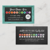 Blauwgroen Lijst Krijtbord Krijt Couture Visitekaartje (Voorkant / Achterkant)