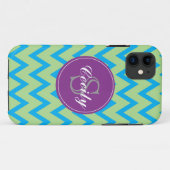 Blauwgroen, Limoen, Paars Chevron Monogram iPhone5 Case-Mate iPhone Case (Achterkant (horizontaal))