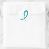 Blauwgroen lint A4 van de PCOS Ronde Sticker (Tas)