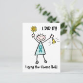Blauwgroen lint Chemo Bell Briefkaart (Staand voorkant)