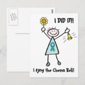 Blauwgroen lint Chemo Bell Briefkaart (Voorkant / Achterkant)