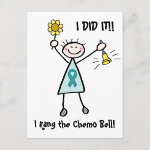 Blauwgroen lint Chemo Bell Briefkaart