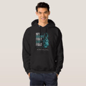 Blauwgroen lint grootvader verslavingsherstel Awar Hoodie (Voorkant volledig)