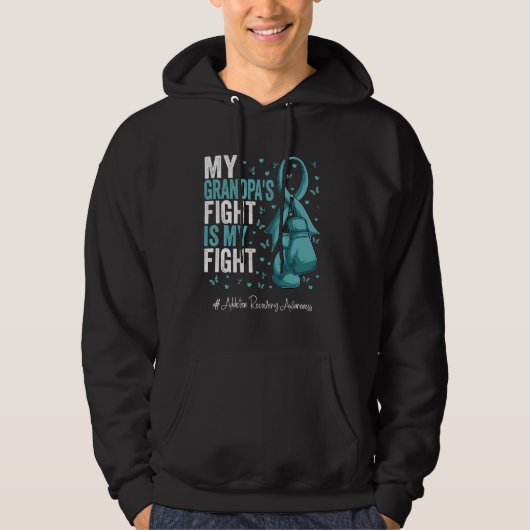 Blauwgroen lint grootvader verslavingsherstel Awar Hoodie (Voorkant)