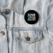 Blauwgroen Lint Juni PTSS Awareness Maand Ronde Button 5,7 Cm (In situ)