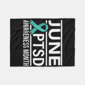 Blauwgroen lint juni PTSS Awareness Month Fleece Deken (Voorkant (Horizontaal))