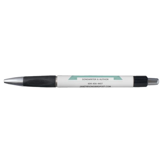Blauwgroen lint Moderne eenvoudige zakelijke promo Pen (Voorkant)
