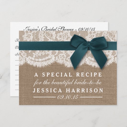 Blauwgroen lint op Vrijgezellenfeest op schoot en Uitnodiging Briefkaart (Voorkant / Achterkant)