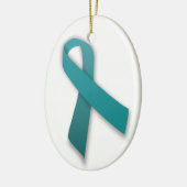 Blauwgroen lint ornament (Links)