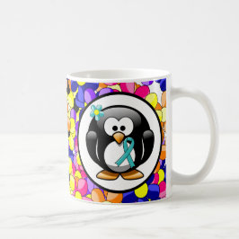 Blauwgroen lint Penguin Koffiemok