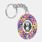 Blauwgroen lint Penguin Sleutelhanger (Voorkant Links)