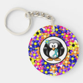 Blauwgroen lint Penguin Sleutelhanger (Voorkant)
