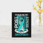 Blauwgroen lint Post Traumatische Stress Flag PTSS Kaart (Gele Bloem)
