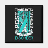 Blauwgroen lint Post Traumatische Stress Flag PTSS Magneet (Voorkant)