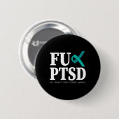 Blauwgroen Lint PTSS Awareness - Ondersteuning Str Ronde Button 5,7 Cm (Voorkant /achterkant)