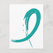 Blauwgroen lint van Ovariumkanker A4 Briefkaart (Voorkant)