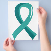 Blauwgroen lint voor ovariumkanker 3 flyer (Hand)