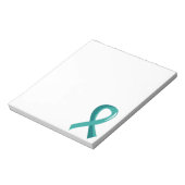 Blauwgroen lint voor ovariumkanker 3 notitieblok (Linkerzijde)