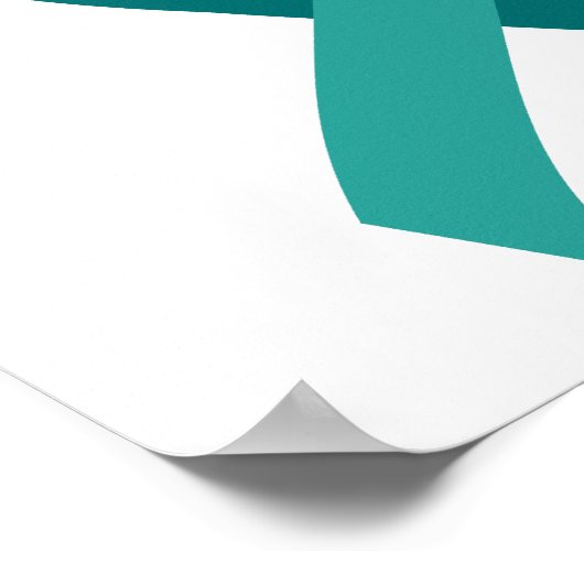 Blauwgroen lint voor ovariumkanker 3 poster (Hoek)