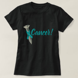 Blauwgroen lint voor schroefbaarmoederhalskanker t-shirt