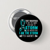 Blauwgroen lintvlinder De Storm Warrior PTSS Aware Ronde Button 5,7 Cm (Voorkant /achterkant)