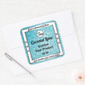 Blauwgroen Logo met reserveglitterverpakkingen Vierkante Sticker (Envelop)