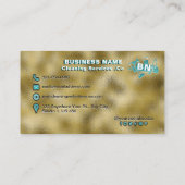 Blauwgroen Logo schoonmaakdiensten Elegant Profess Visitekaartje (Achterkant)