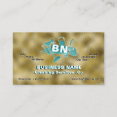 Blauwgroen Logo schoonmaakdiensten Elegant Profess Visitekaartje (Voorkant)