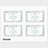 Blauwgroen Logo voor zwart en wit Word Cloud Label (Vel)
