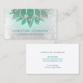 blauwgroen Lotus bloem licentie estheticus Visitekaartje (Voorkant / Achterkant)