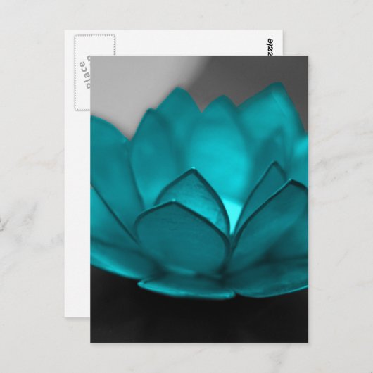 Blauwgroen Lotus Briefkaart (Voorkant / Achterkant)