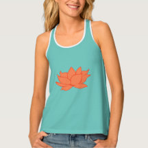 Blauwgroen Lotus Flower Tanktop