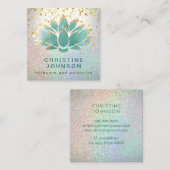 blauwgroen lotus huidverzorging en esthetiek vierkante visitekaartje (Voorkant / Achterkant)
