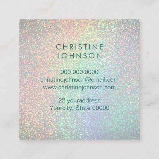 blauwgroen lotus huidverzorging en esthetiek vierkante visitekaartje (Achterkant)