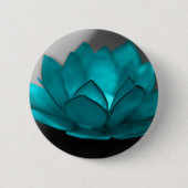 Blauwgroen Lotus Ronde Button 5,7 Cm (Voorkant)