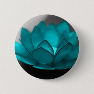 Blauwgroen Lotus Ronde Button 5,7 Cm