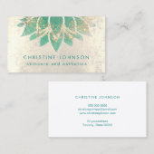 blauwgroen lotusbloem huidverzorging en esthetiek visitekaartje (Voorkant / Achterkant)