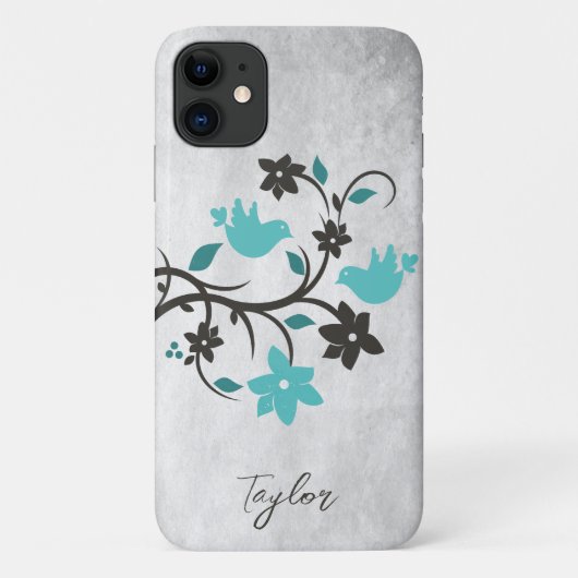 Blauwgroen Lovevogels - Aangepast Hoesje-Mate iPho Case-Mate iPhone Case (Achterkant)