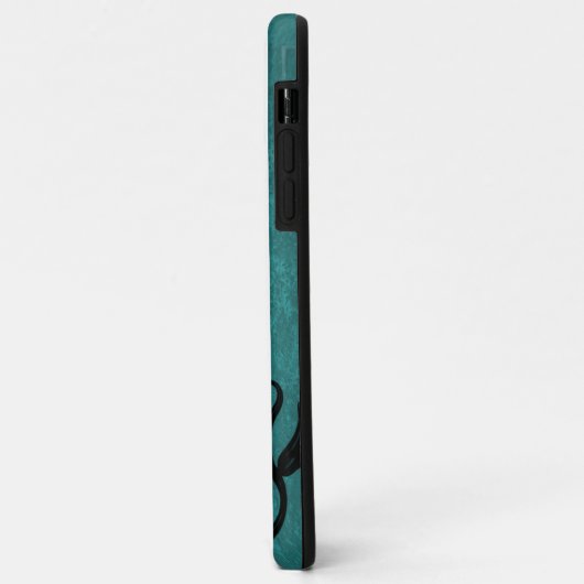 Blauwgroen Lovevogels Aangepaste iPhone Case (Achterkant/links)