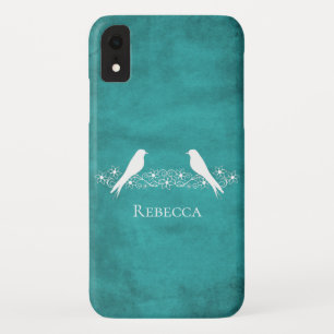 Blauwgroen Lovevogels Floral Vine iPhone Case