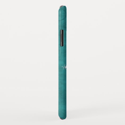 Blauwgroen Lovevogels Floral Vine iPhone Case (Achterkant/rechts)