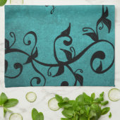 Blauwgroen Lovevogels Kitchen Towel Theedoek (Gevouwen)