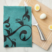 Blauwgroen Lovevogels Kitchen Towel Theedoek (Quarter Fold)