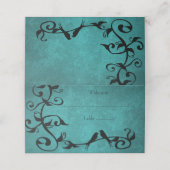 Blauwgroen Lovevogels Opvangkaart Plaatskaartje (Buitenkant ongevouwen)