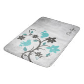 Blauwgroen Lovevogels, speciaal gepersonaliseerd b Badmat (Gekanteld)