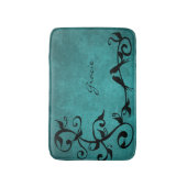 Blauwgroen Lovevogels, speciaal gepersonaliseerd b Badmat (Voorkant Verticaal)