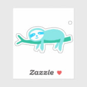 Blauwgroen luiaard op een tak sticker (Vel)